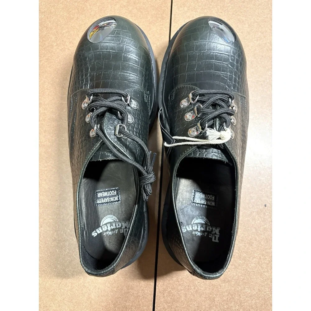 Dr Martens 1461 Bex Steel Toe Croc Embossed Leather Shoes Forest Green Size 10